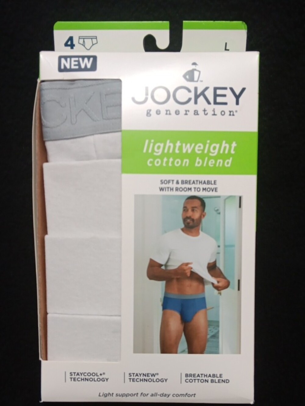 Jockey Men's Lightweight Cotton Blend Briefs - White